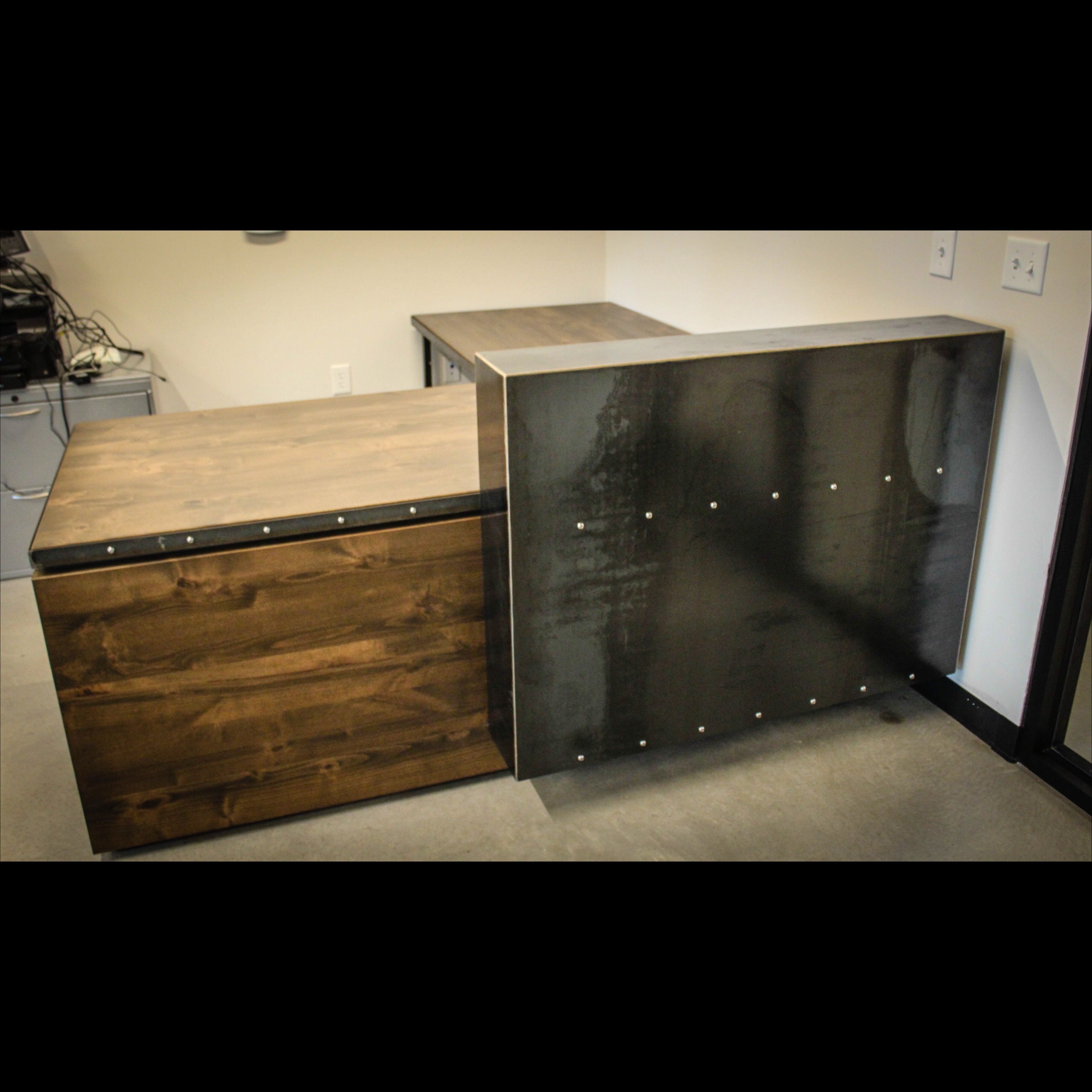 Buy Custom Industrial Reception Desk, made to order from KS Woodcraft