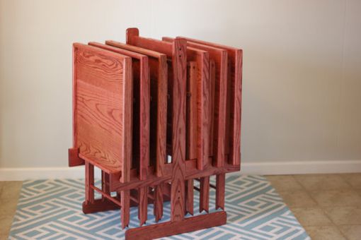 Custom Made Tv Trays- Solid Red Oak