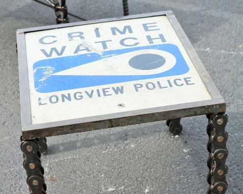 Custom Made Industrial Metal Table Crime Watch By Raymond Guest