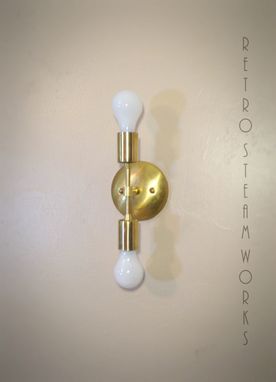 Custom Made Modern Mid Century Minimalist Wall Mount Light Raw Brass Loft Sconce