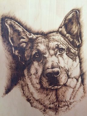 Custom Made German Shephard Pet Portrait Pyrography