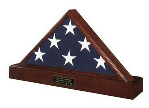 Custom Made Marine Corps Flag And Pedestal Case