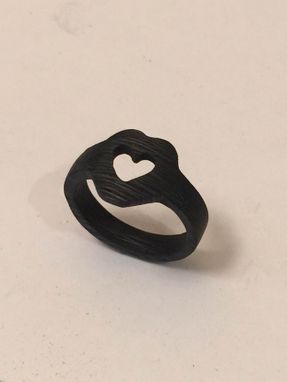 Custom Made Carbon Fiber Ring, Heart