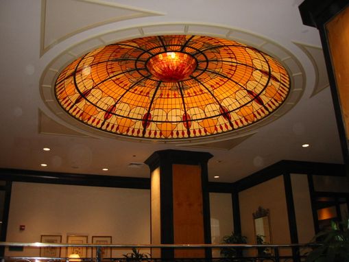 Handmade Illuminated Stained Glass Domed Ceiling In The  