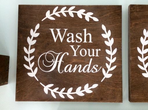 Custom Made Rustic Farmhouse Bathroom Signs Set