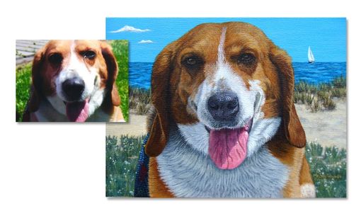 Custom Made Beagle Painting By The Sea