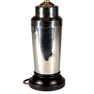 Custom Made Vintage Silver Cocktail Shaker Lamp