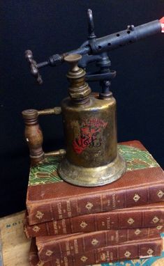 Custom Made Handmade Upcycled Antique Blowtorch Lamp