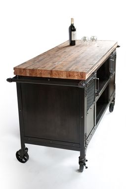 Custom Made Industrial Home Bar Reclaimed Wood, Coffee Cart, Mini Bar, Wine Cabinet, Kitchen Island, Bar Cart