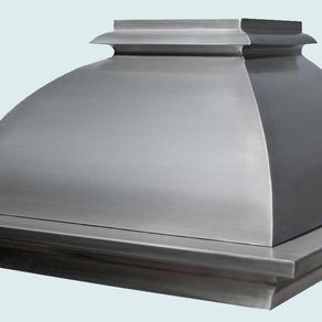 Hand Crafted Zinc Range Hood With French Mantle Band By Handcrafted 