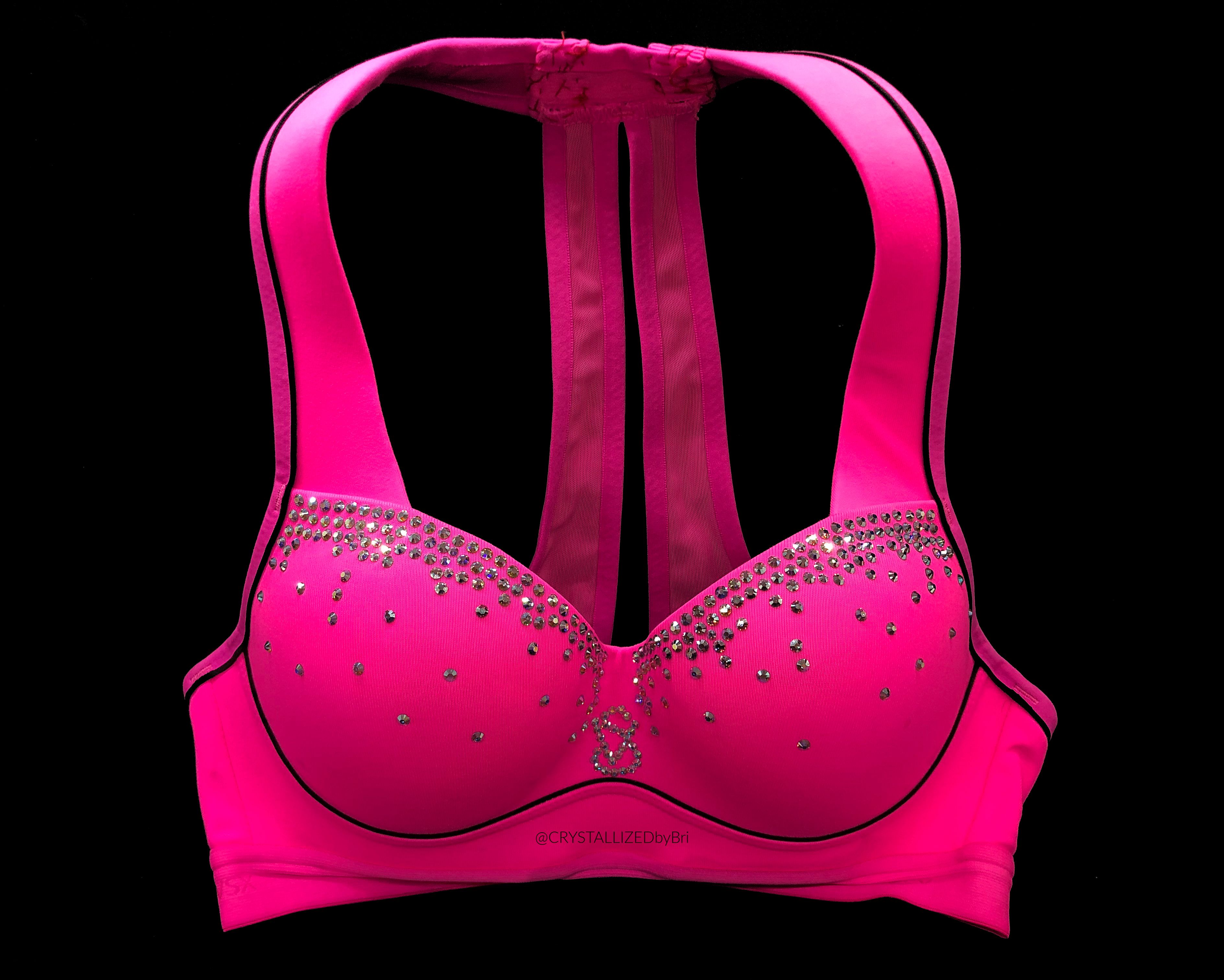 Hand Crafted Custom Crystallized Sports Bra Workout Gear Apparel Bling