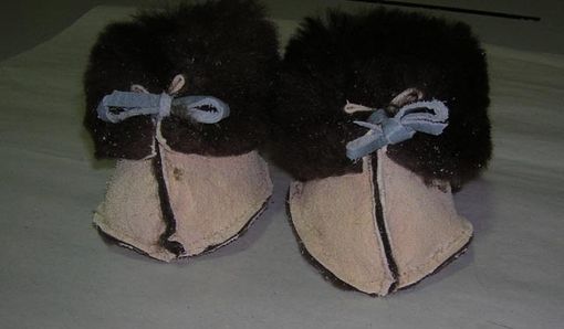 Custom Made Baby-Infant Booties Buffalo Fur