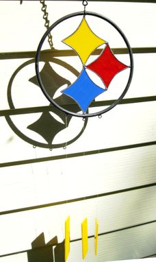 Custom Made Steelers Stained Glass Sun Catcher/ Wind Chimes