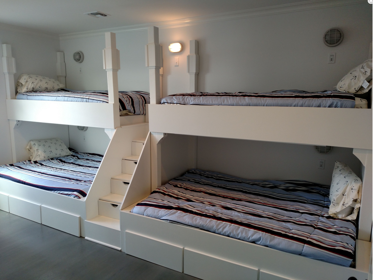 Buy a Handmade Queen And Twin Quad Bunk Bed With Step And ...