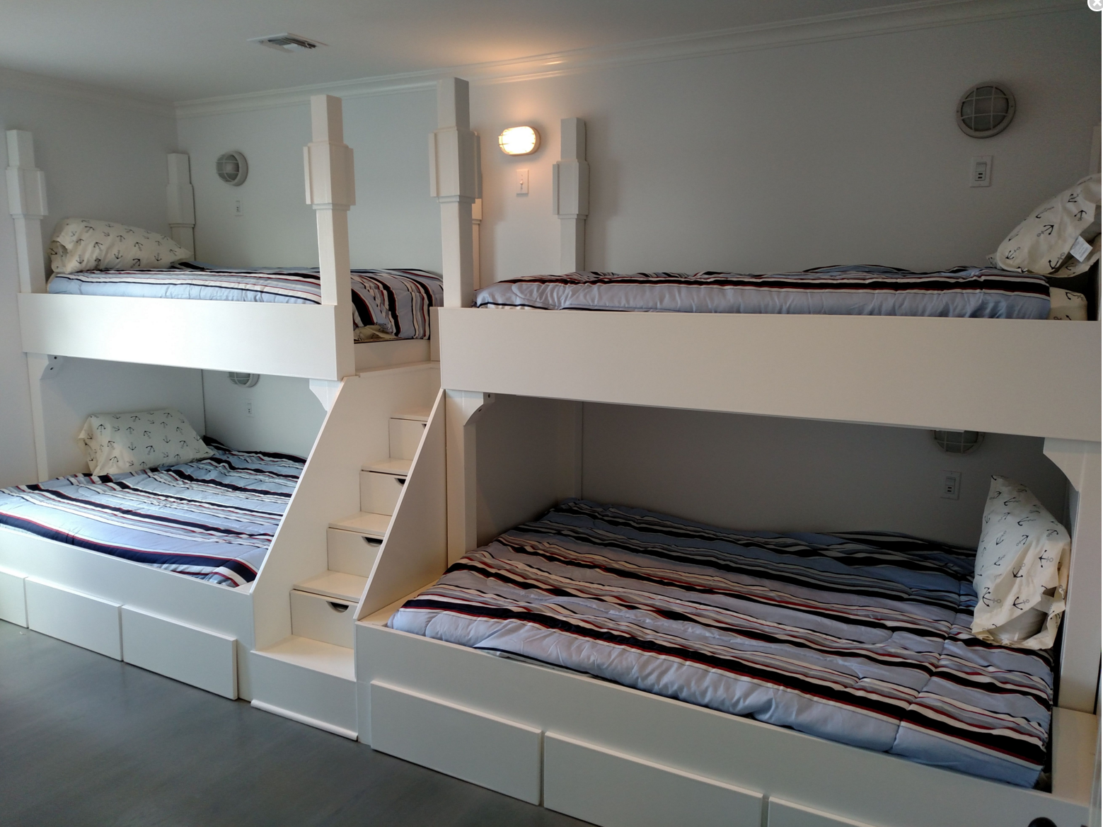 Buy a Handmade Queen And Twin Quad Bunk Bed With Step And Under Storage