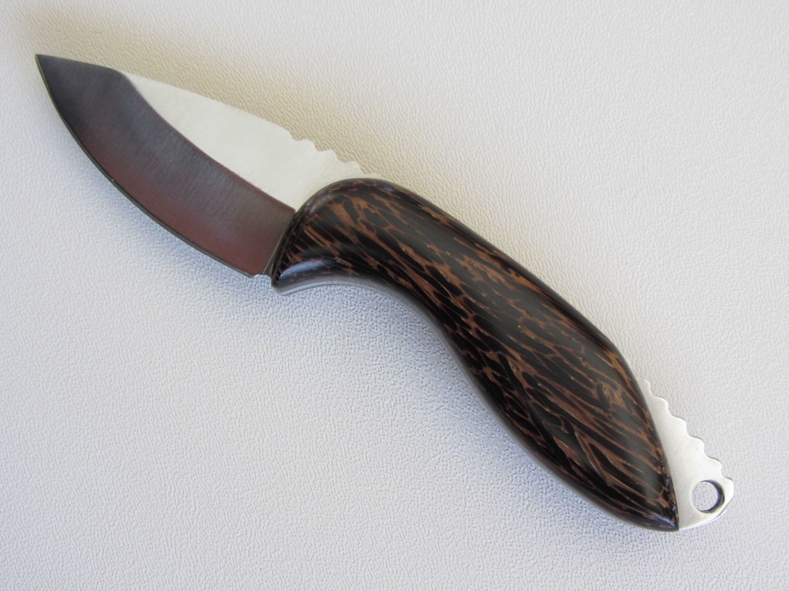 Custom Skinner Knife - Black Palm Wood Handle - Stainless Steel Blade ...