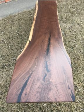 Custom Made Walnut Waterfall Bench / Coffee Table