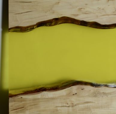 Custom Made Modern Live Edge Wood And Resin Barn Door