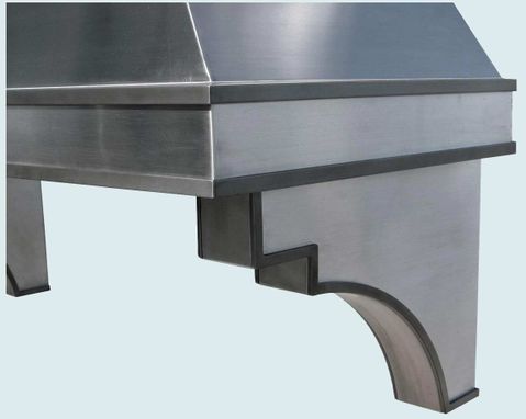 Custom Made Stainless Range Hood With Corbels & Steel Straps