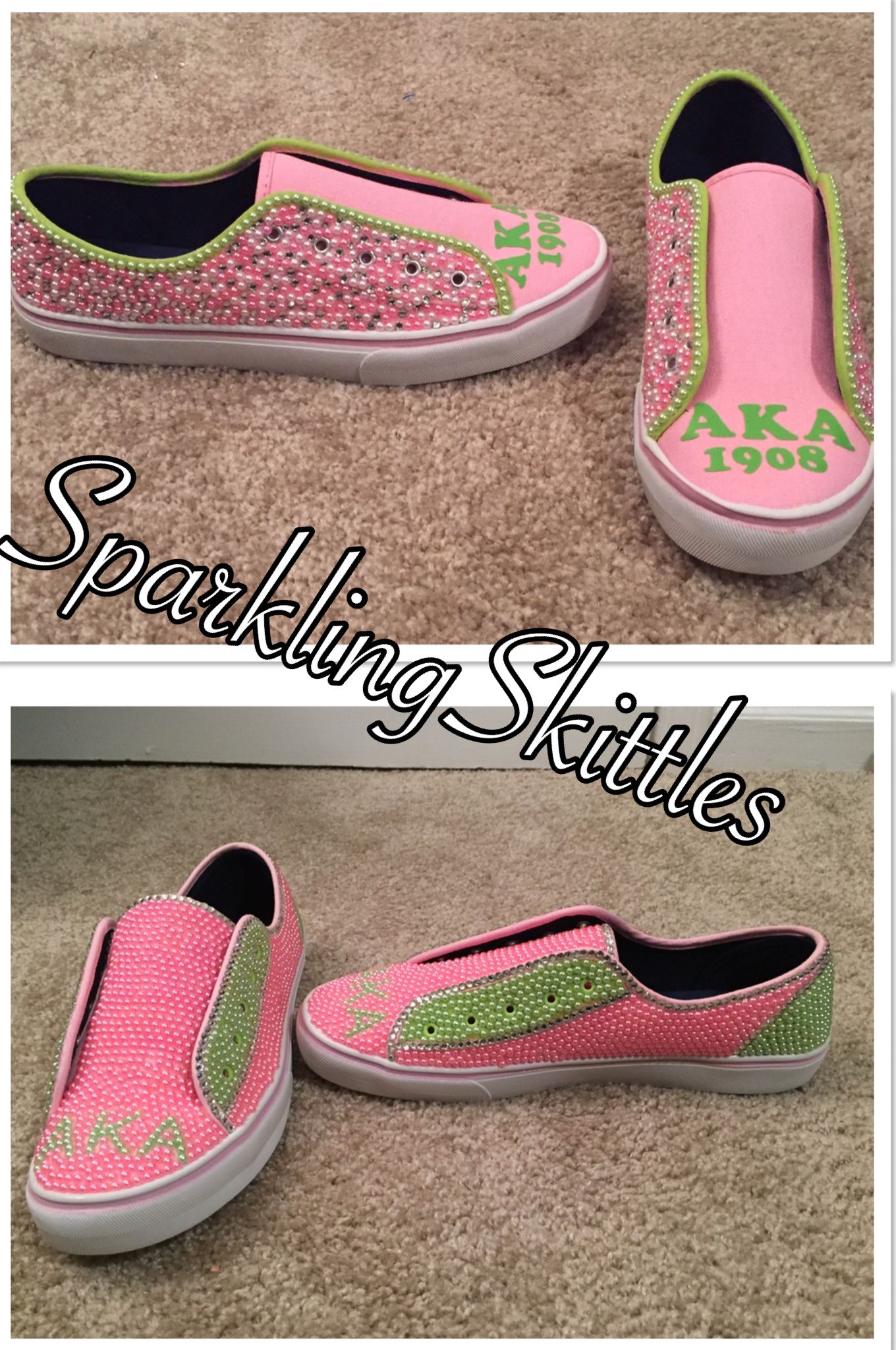Custom Alpha Kappa Alpha Sorority Shoes by Sparkling Skittles ...