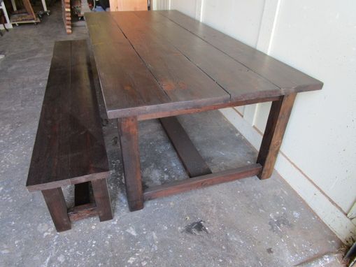 Custom Made Dining Table And Bench