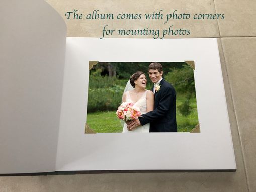 Custom Made Custom Wedding Album, Guest Register, With Names And Wedding Date Hand-Engraved On Cover Wood Plate