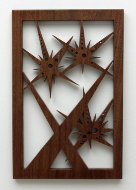 Custom Made Black Walnut Fretwork "Three Starbursts In Space"