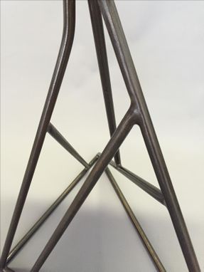 Custom Made Abstract Metal End Table W/ Blackened Steel