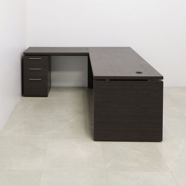 Custom Made Custom Executive Office L-Shape Desk With Cabinet, Laminate Top - Denver L-Shape Desk