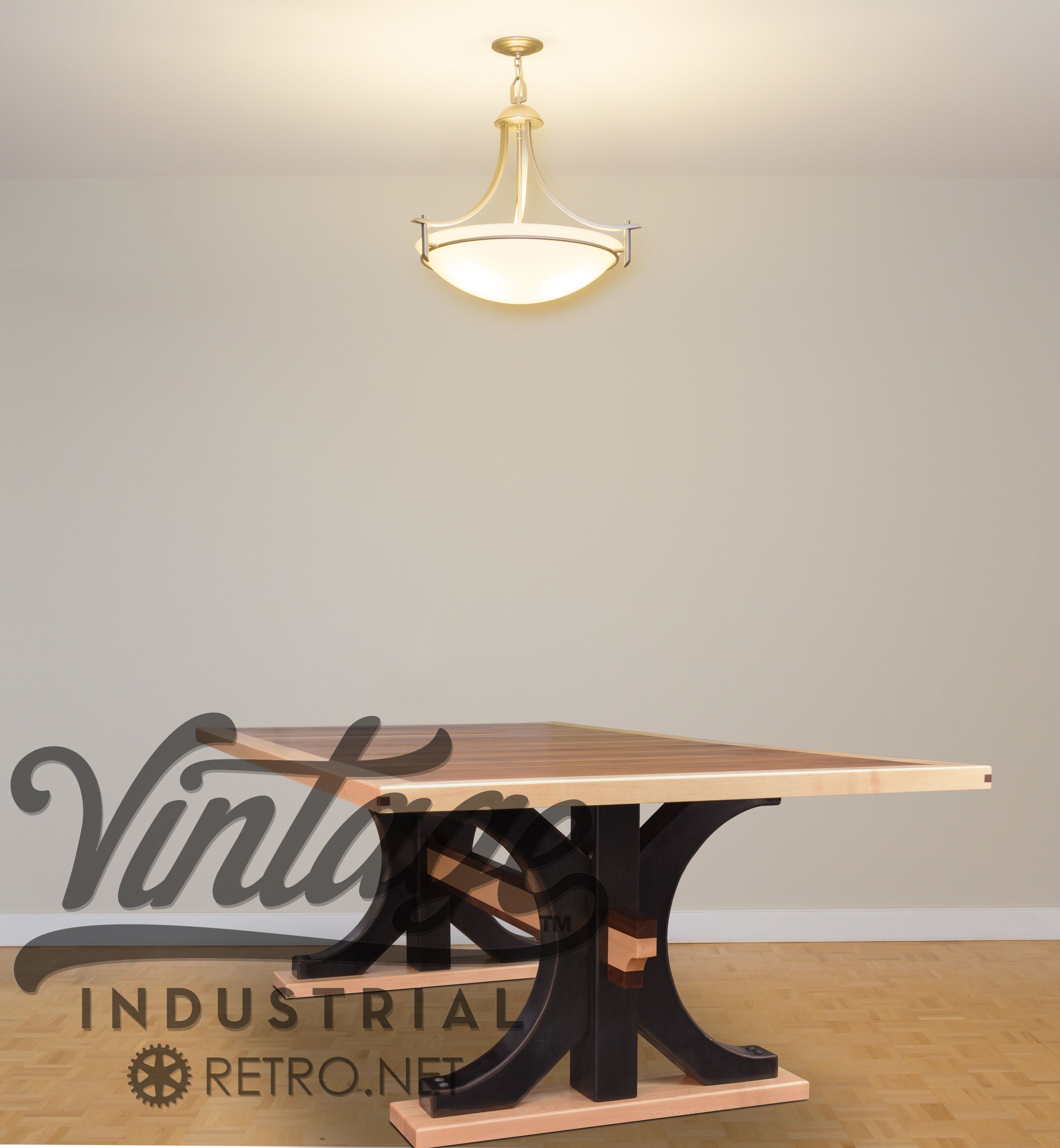 Custom Industrial Trestle Dining Table by Vintage Industrial, LLC
