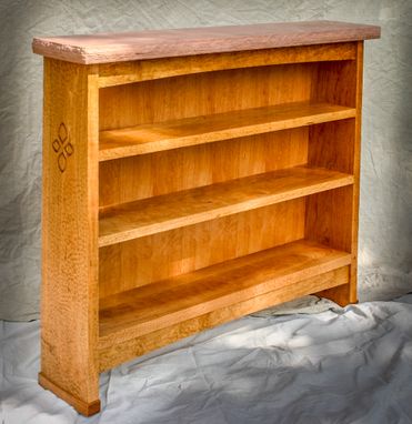 Custom Made Cherry Bookcase, Hand-Scooped With Sandstone Top