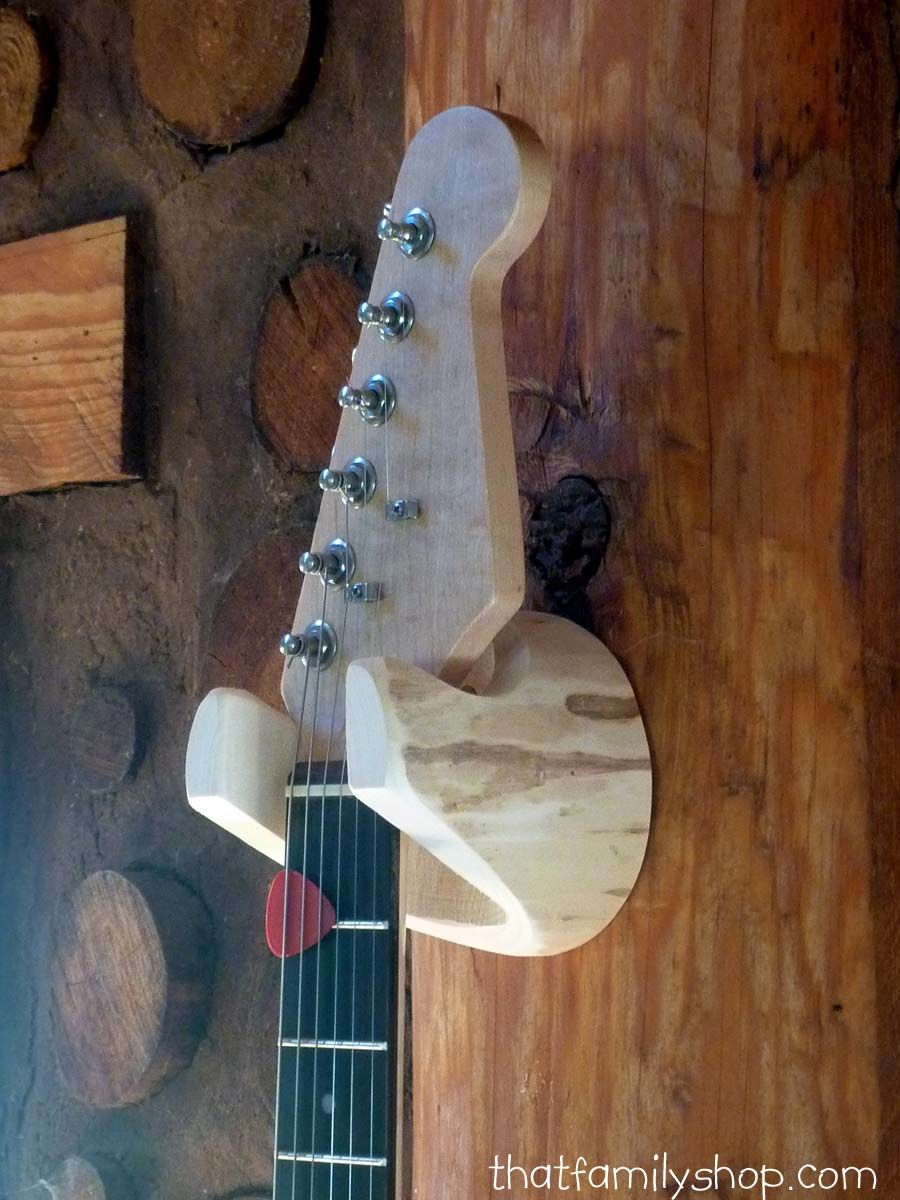 Buy Hand Made Guitar Wall Hanger, Unique Wood Log Instrument Stand Display, made to order from