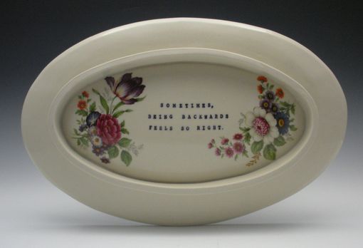 Custom Made Reverse Anatomical Heart Oval Porcelain Serving Platter
