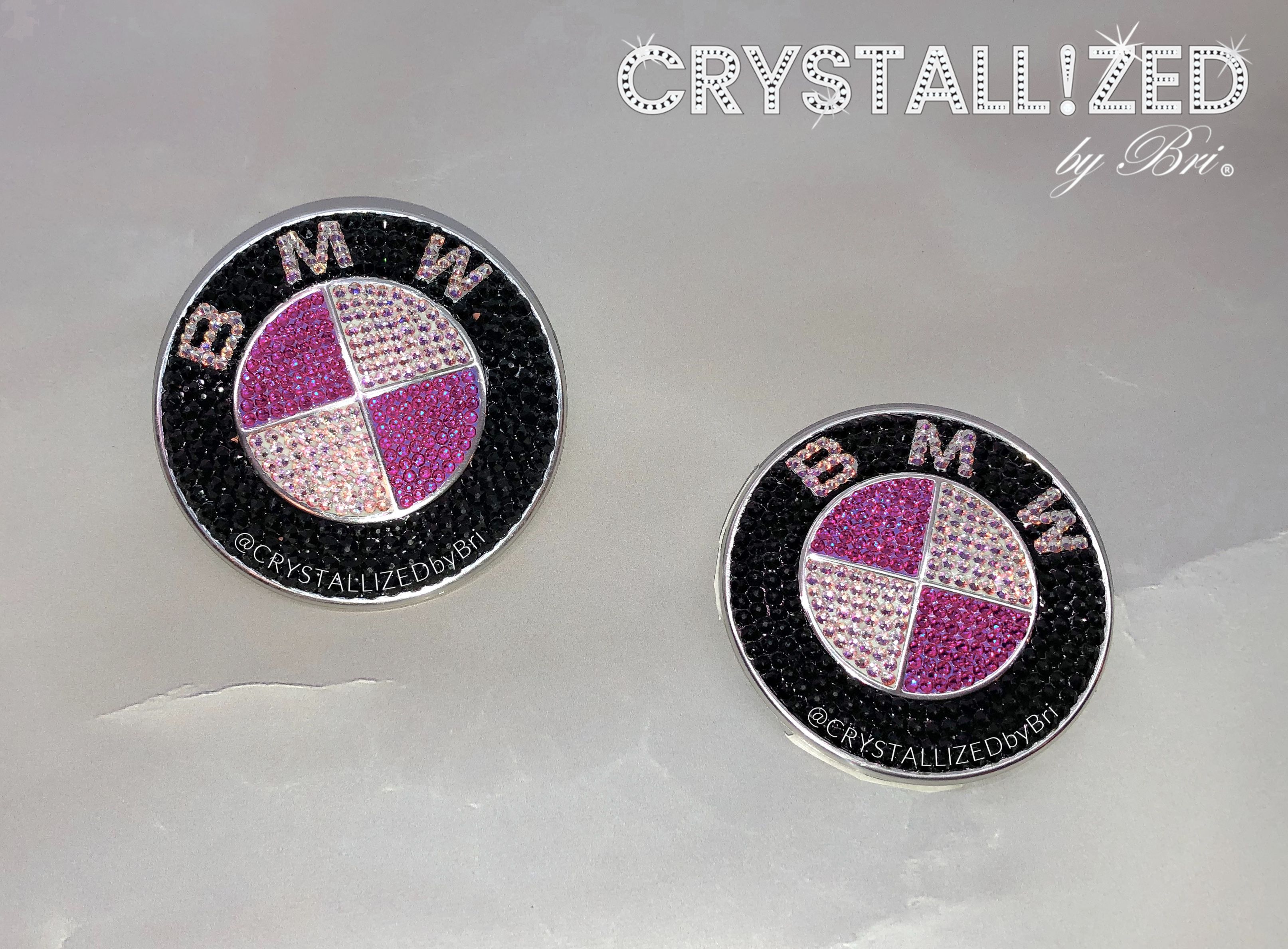 BMW Emblem With Swarovski or High Quality Pinkwhite Crystals