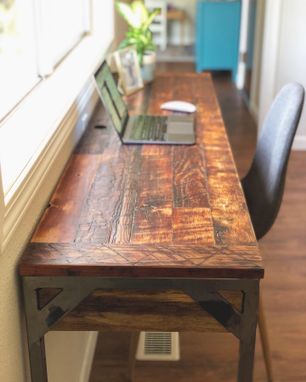 Custom Made Douglas Fir & Steel Desk- Reclaimed W/ Original Saw Marks