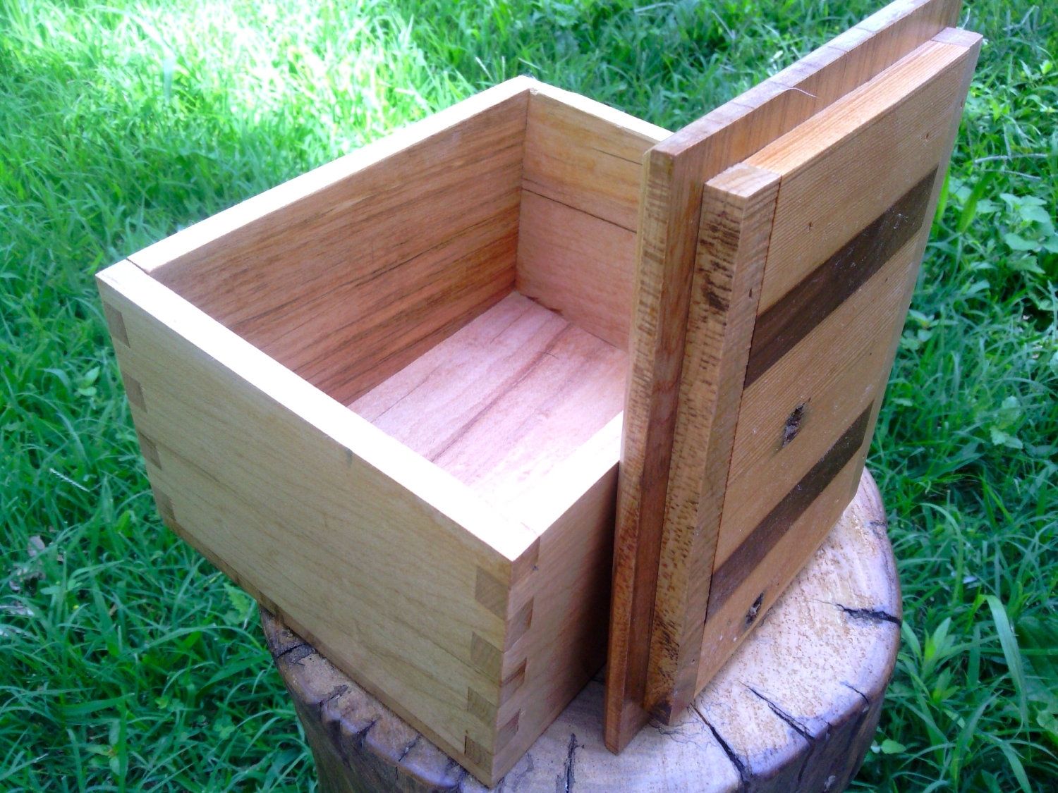 Buy Hand Made Repurposed Dovetail Box In Ash And Walnut, made to