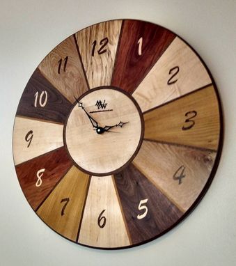 Custom Made Clock- Six Species Hardwood Wall Clock
