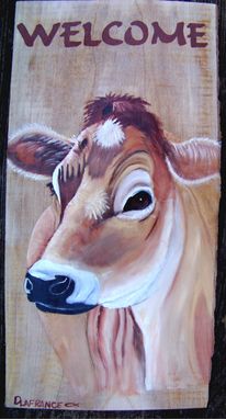 Custom Made Rustic Wood Farm Animal  Welcome Boards Painted To Order