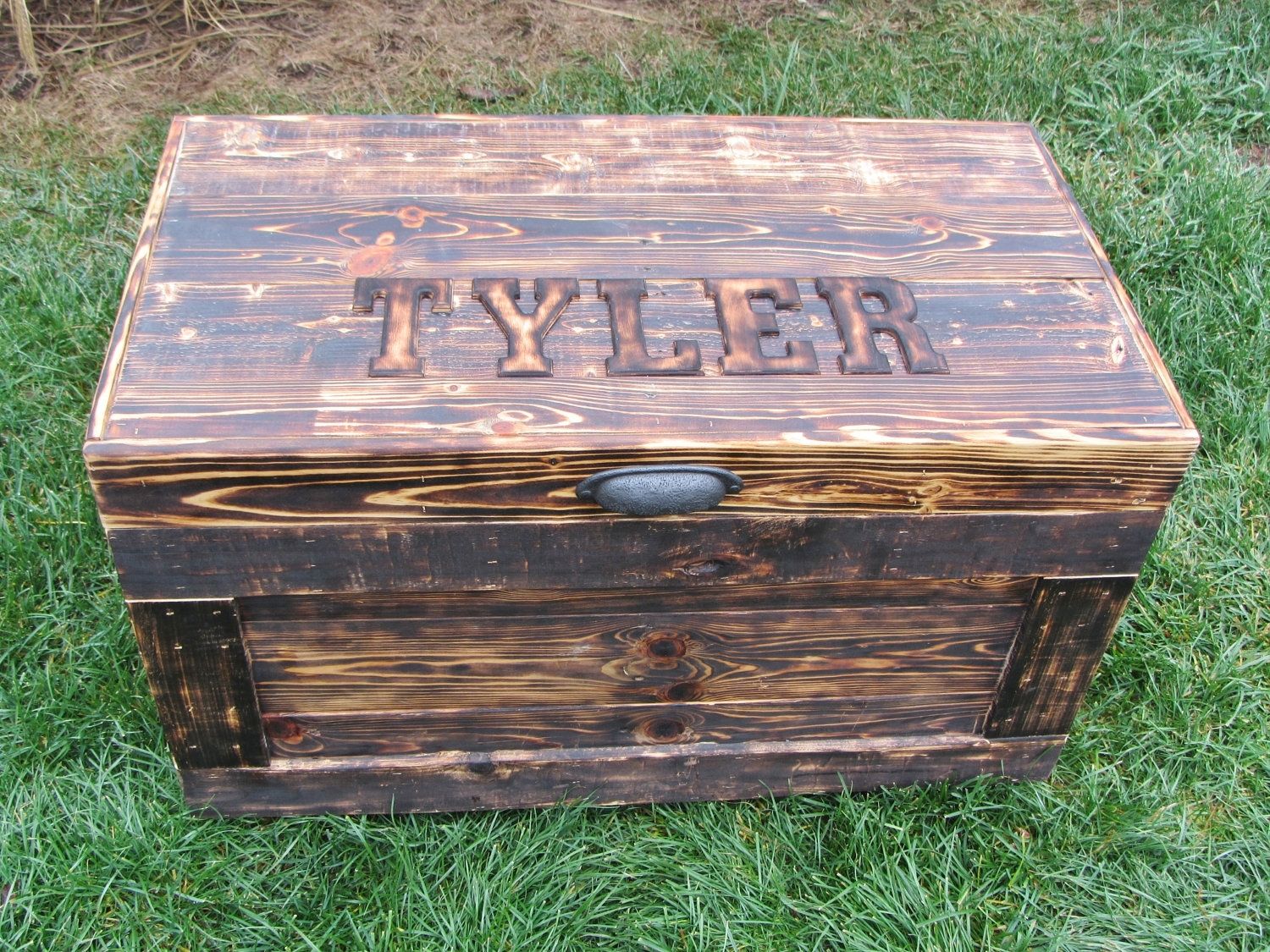 Hand Crafted Personalized Wood Chest Large Made From Reclaimed Wood