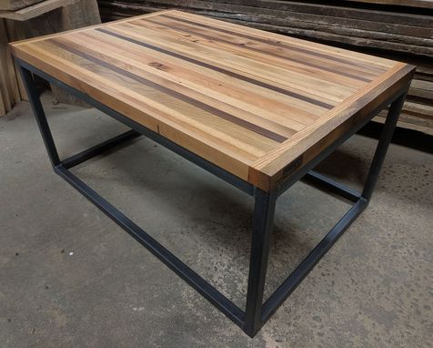Custom Made Reclaimed Wood Strip Coffee Table