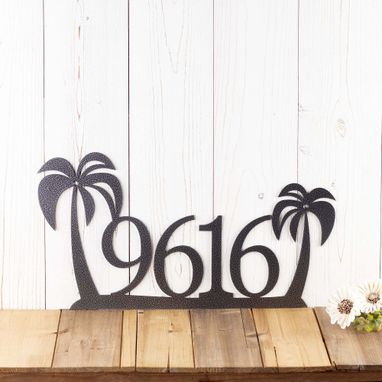 Custom Made Tropical Palm Tree House Number Metal Sign, Outdoor Sign, Address Plaque, Custom Sign, Personalized