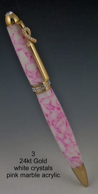 Custom Made Breast Cancer Awareness Pen With Swarovski Crystals