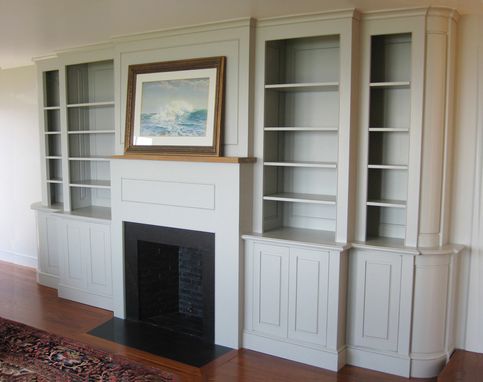 Custom Made Solid Wood Double Breakfront Wall Unit