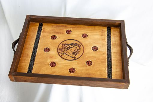 Custom Made Serving Tray With Healing Stones & Woman