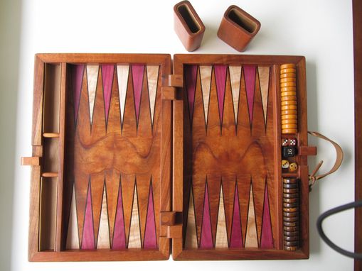 Custom Made Koa Inlaid Backgammon Set