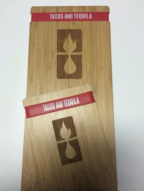 Custom Made Laser Cut And Engraved Bamboo Menu Holders