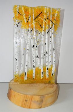 Custom Made Aspen Fused Glass Dimensional Sculpture