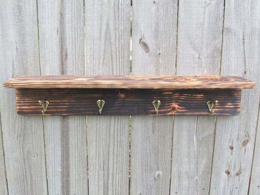 Custom Made Rustic Wood Shelf With Hooks Made From Reclaimed Pallet Wood Coat Rack