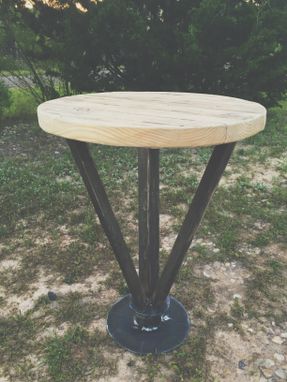 Custom Made Reclaimed Circular Side Table