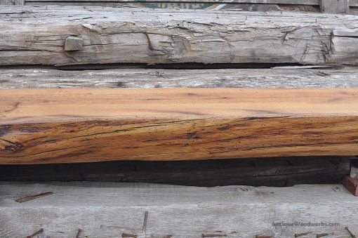 Custom Made Rustic Fireplace Mantel Shelf - Cut Oak Tree-Like Face
